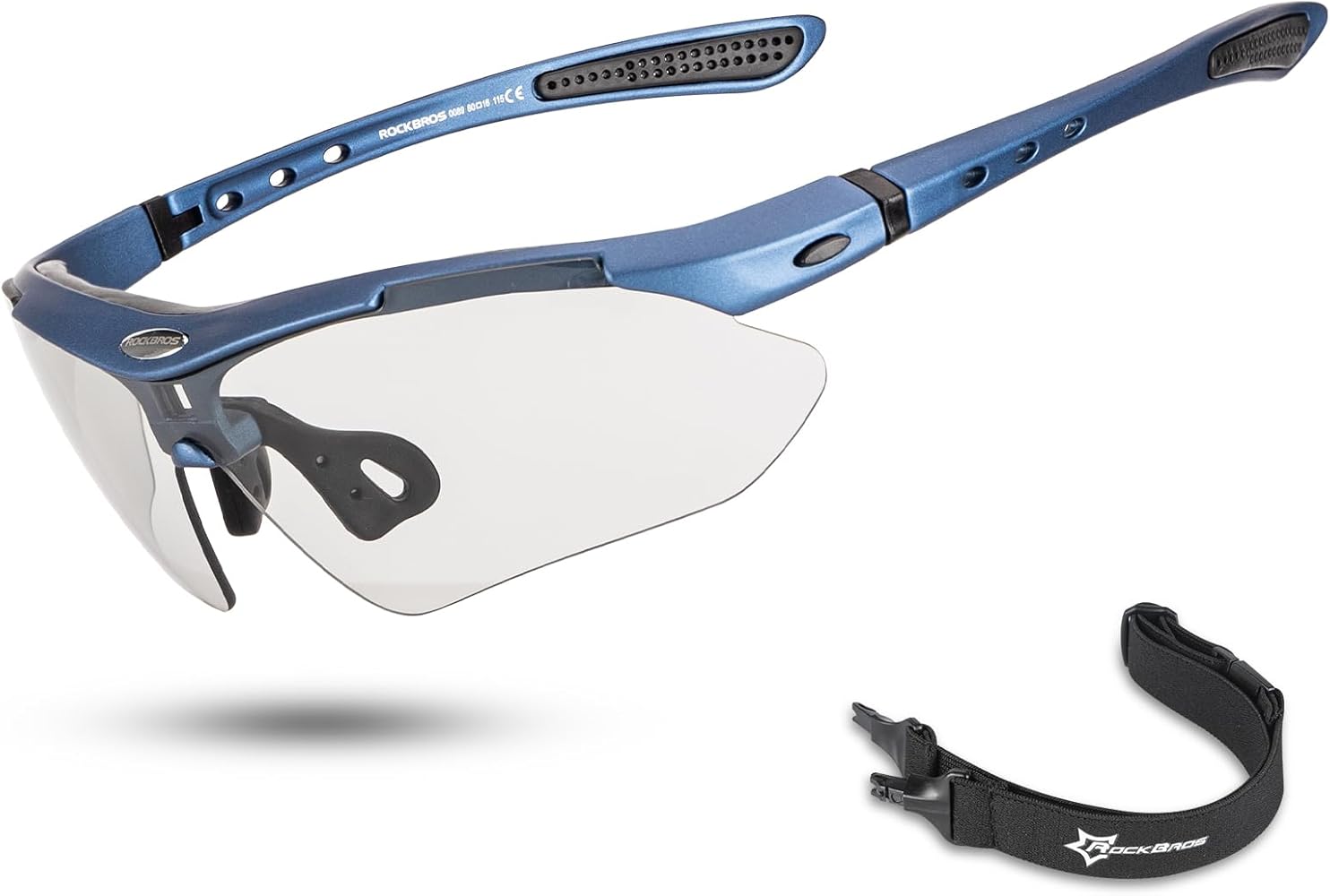 okulary UV z wentylacją na rowerze MTB rowerzysta w okularach UV z wentylacją chroni oczy przed wiatrem na trasie MTB